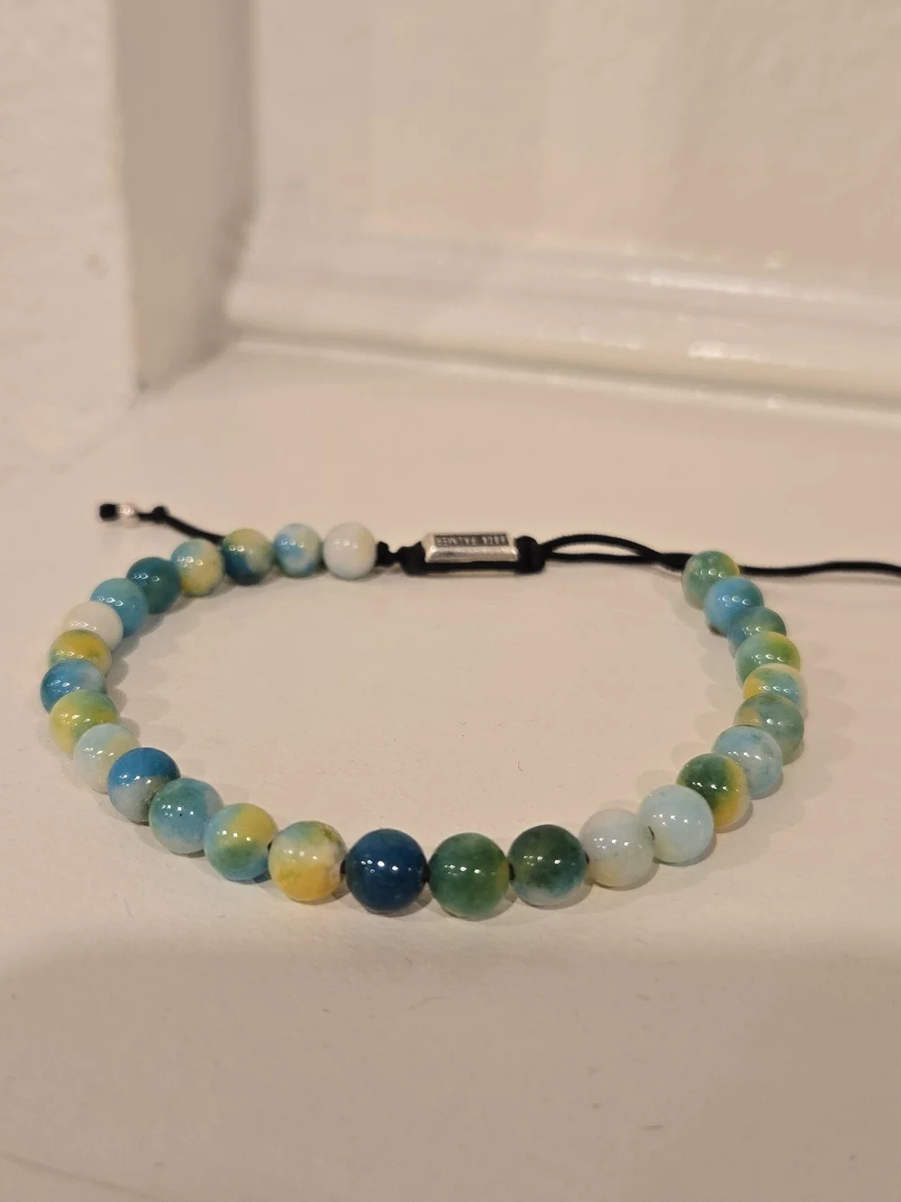 Brand New Buck Palmer Adjustable Beaded Natural Turquoise Stones Men's Bracelet
